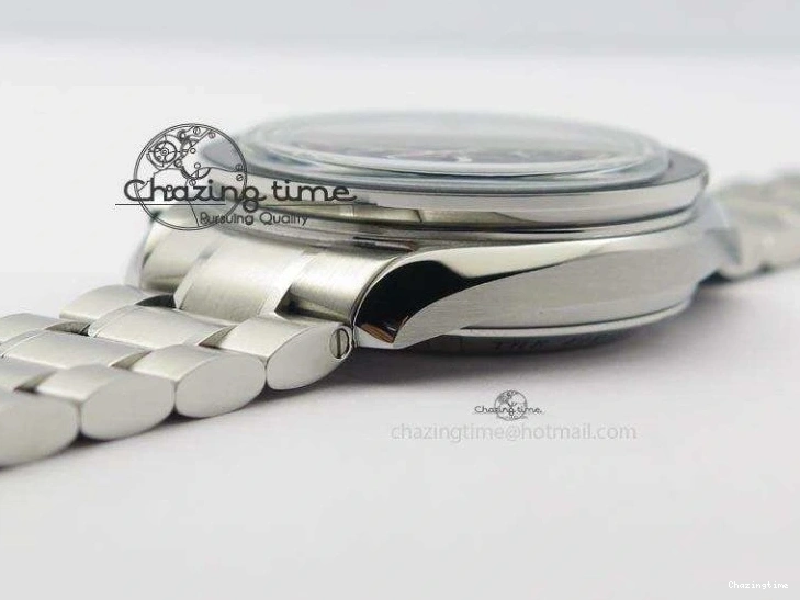 0510 Speedmaster MoonWatch  Apollo 16 Black Dial On SS Bracelet Supportive 8231